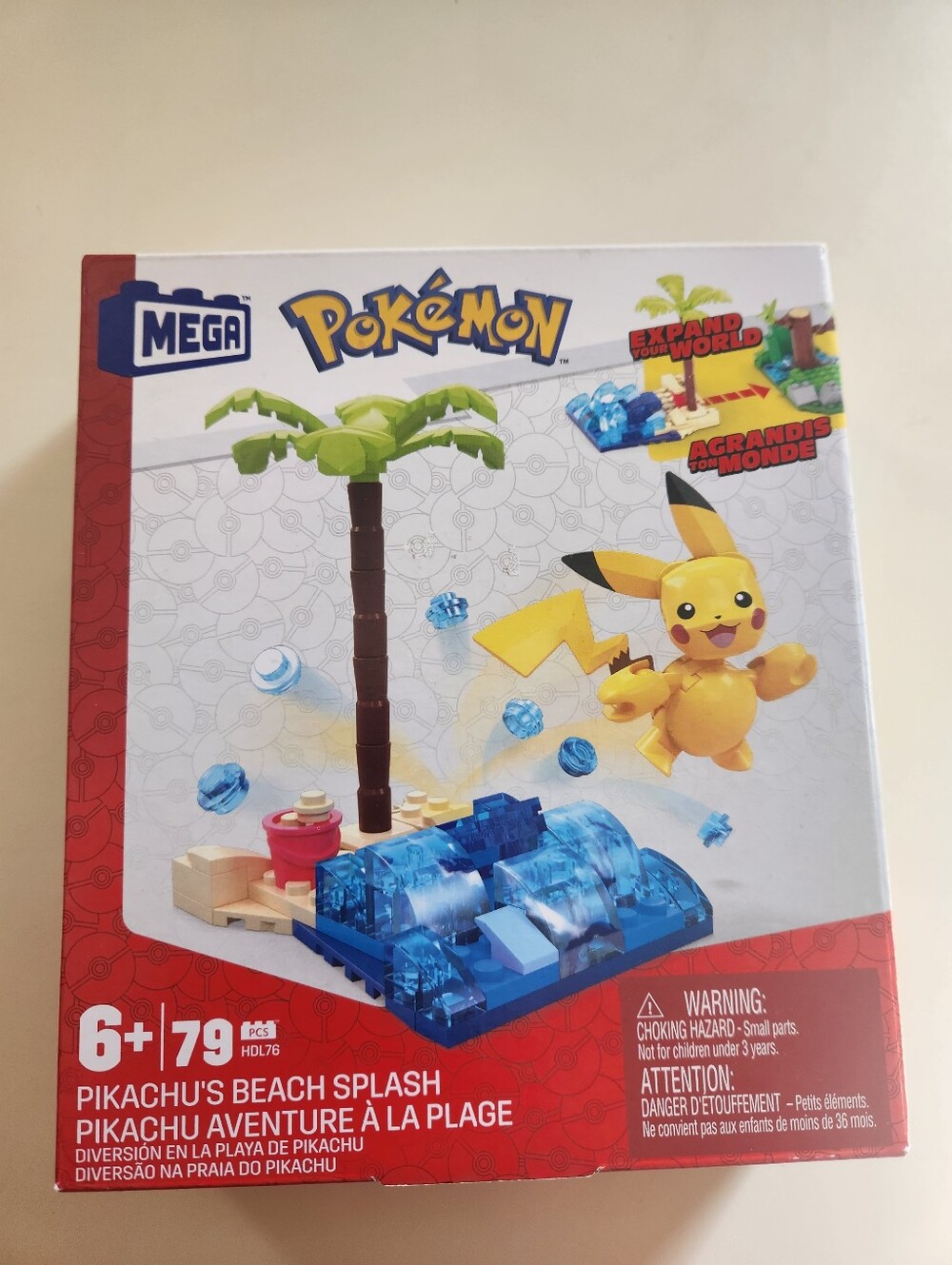 Pokémon Pikachu's Beach Splash Mega Block Toy